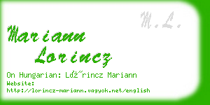 mariann lorincz business card